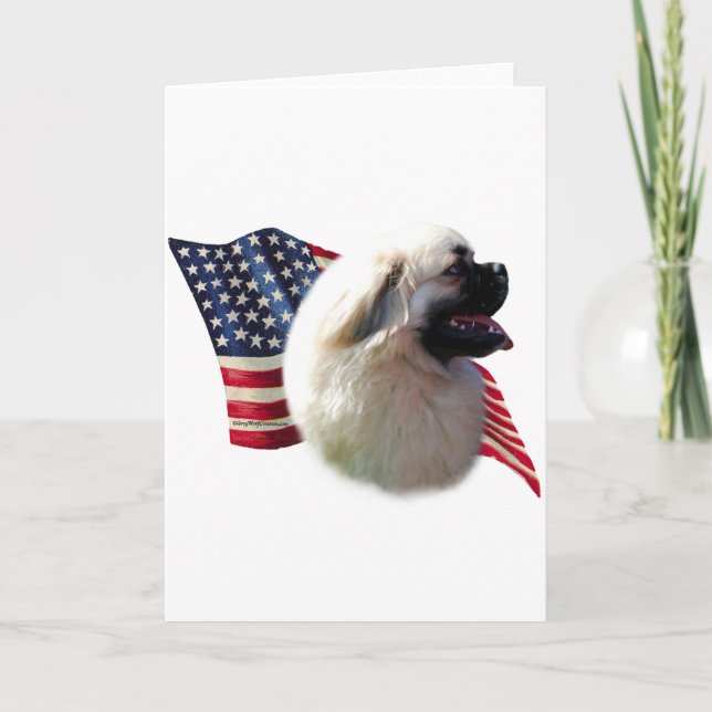 Tibetan Spaniel Flag Card (Front)