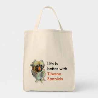 Tibetan Spaniel Grocery Tote Bag