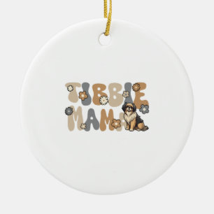 Tibetan Spaniel Groovy Tibbie Mama Ceramic Tree Decoration