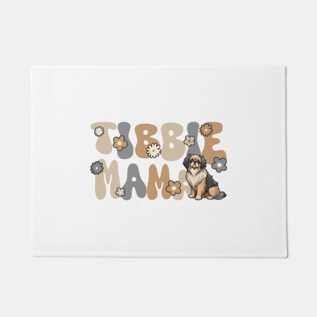 Tibetan Spaniel Groovy Tibbie Mama Doormat (Front)