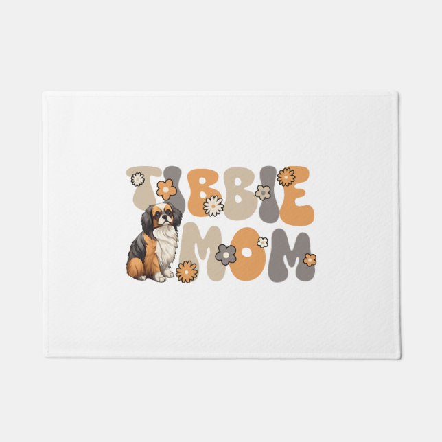 Tibetan Spaniel Groovy Tibbie Mum Doormat (Front)