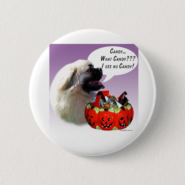 Tibetan Spaniel Halloween Candy 6 Cm Round Badge (Front)