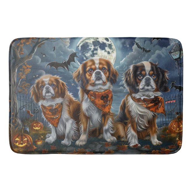 Tibetan Spaniel Halloween Spooky  Bath Mat (Front)
