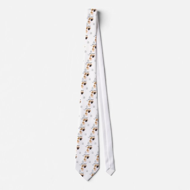 Tibetan Spaniel History Design Tie (Front)