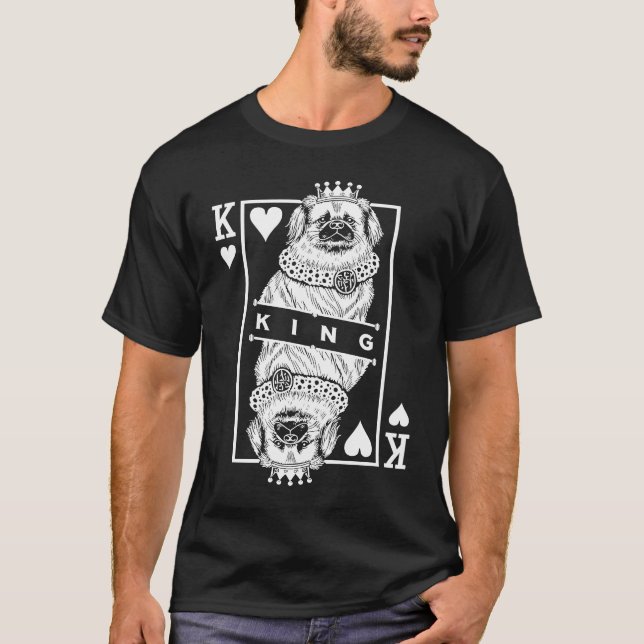 Tibetan spaniel King Of Hearts  Dog  Pop T-Shirt (Front)