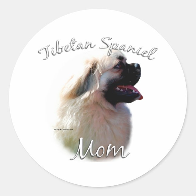 Tibetan Spaniel Mum 2 Classic Round Sticker (Front)