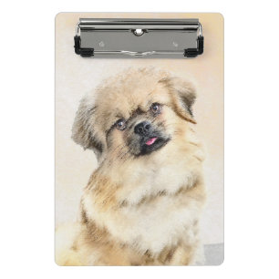 Tibetan Spaniel Painting - Cute Original Dog Art Mini Clipboard