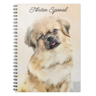 Tibetan Spaniel Painting - Cute Original Dog Art Notebook