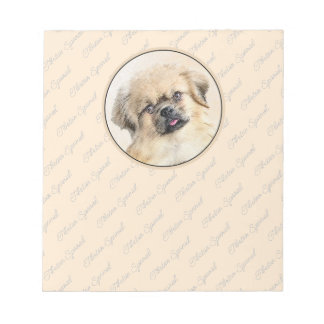 Tibetan Spaniel Painting - Cute Original Dog Art Notepad