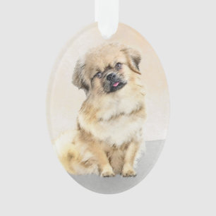 Tibetan Spaniel Painting - Cute Original Dog Art Ornament
