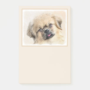 Tibetan Spaniel Painting - Cute Original Dog Art Post-it Notes