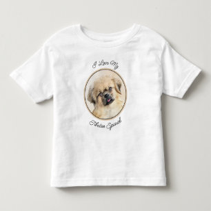 Tibetan Spaniel Painting - Cute Original Dog Art Toddler T-Shirt