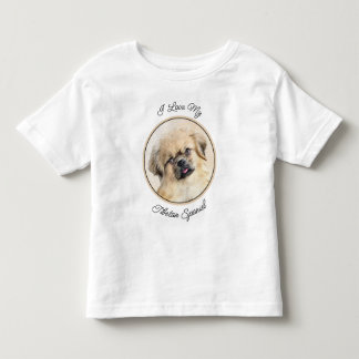 Tibetan Spaniel Painting - Cute Original Dog Art Toddler T-Shirt