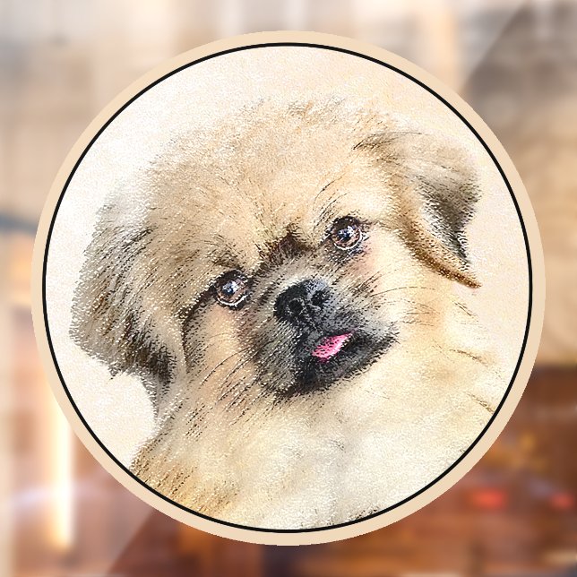 Tibetan Spaniel Painting - Cute Original Dog Art Window Cling (Sheet 2)