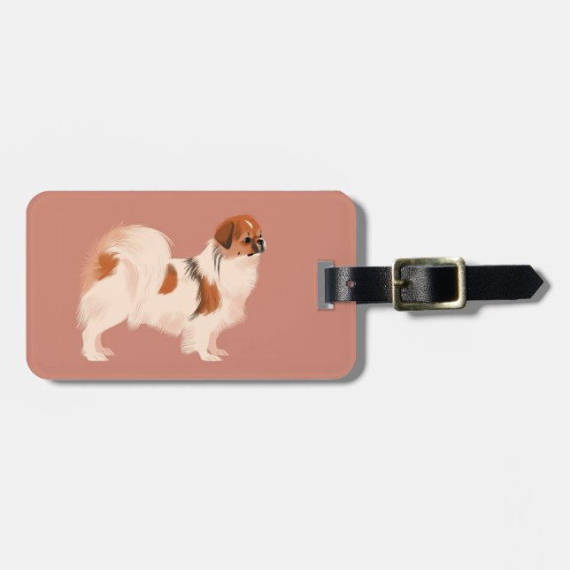 Tibetan Spaniel (Parti) Luggage Tag (Front Horizontal)