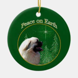 Tibetan Spaniel Peace Ceramic Tree Decoration