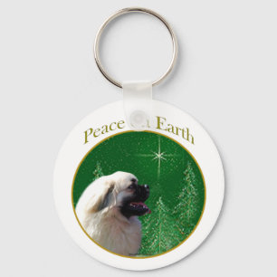 Tibetan Spaniel Peace Key Ring