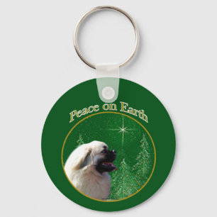 Tibetan Spaniel Peace Key Ring