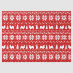 Tibetan Spaniel Silhouettes Christmas Pattern Tissue Paper<br><div class="desc">Festive Red and White Christmas Sweater Style Pattern with Tibetan Spaniel Silhouettes</div>