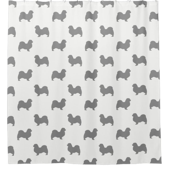 Tibetan Spaniel Silhouettes Pattern Shower Curtain (Front)