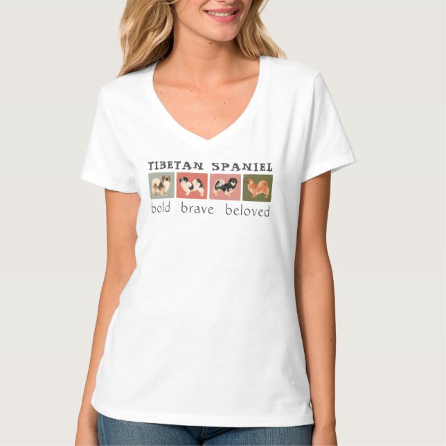 Tibetan  Spaniel T-Shirt (white) (Front)