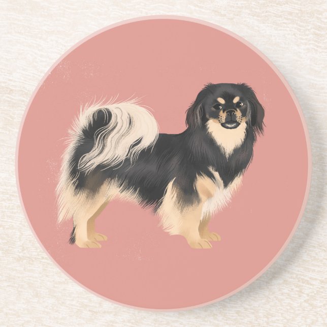 Tibetan Spaniel (Tri Colour) Coaster (Front)