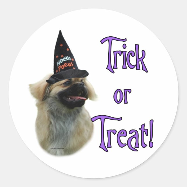 Tibetan Spaniel Trick Classic Round Sticker (Front)