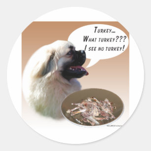 Tibetan Spaniel Turkey Classic Round Sticker