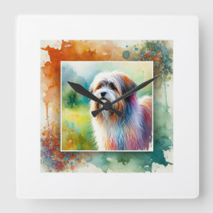Tibetan Terrier 140724AREF104 - Watercolor Square Wall Clock