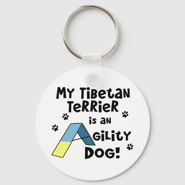 Tibetan Terrier Agility Dog Keychain (Front)
