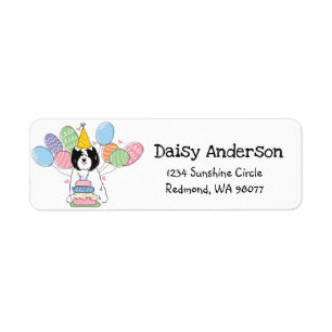 Tibetan Terrier Birthday Return Address Label