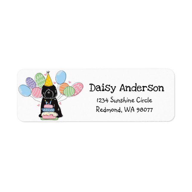 Tibetan Terrier Birthday Return Address Label (Front)