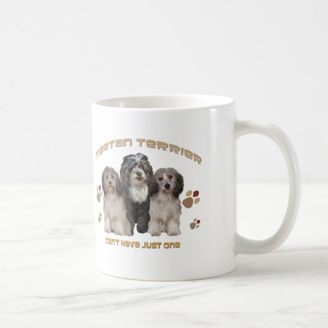 Tibetan Terrier Can't Have Just One Coffee Mug (Right)