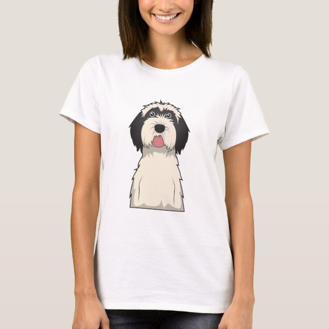 Tibetan Terrier Cartoon T-Shirt (Front)