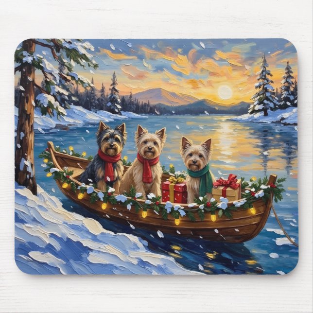 Tibetan Terrier Christmas Boat Holiday Mouse Mat (Front)