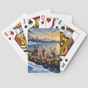 Tibetan Terrier Christmas Boat Holiday Playing Cards
