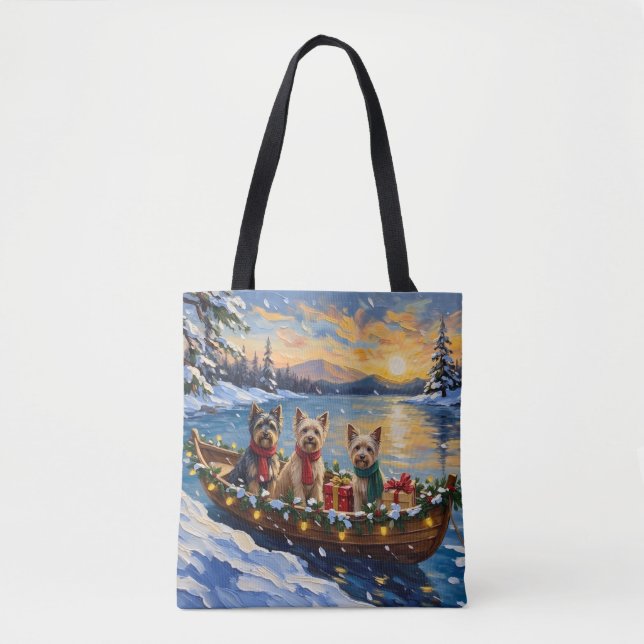 Tibetan Terrier Christmas Boat Holiday Tote Bag (Front)