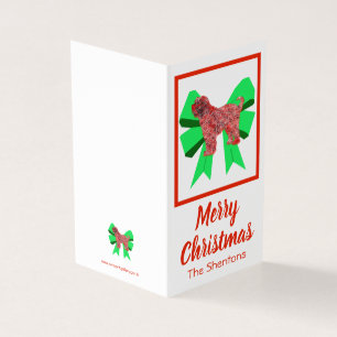 Tibetan Terrier Christmas Dog & Bow Gift Tag