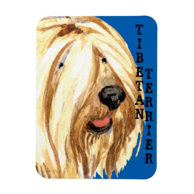 Tibetan Terrier Color Block Magnet (Vertical)