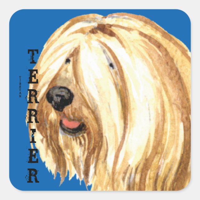 Tibetan Terrier Colour Block Square Sticker (Front)