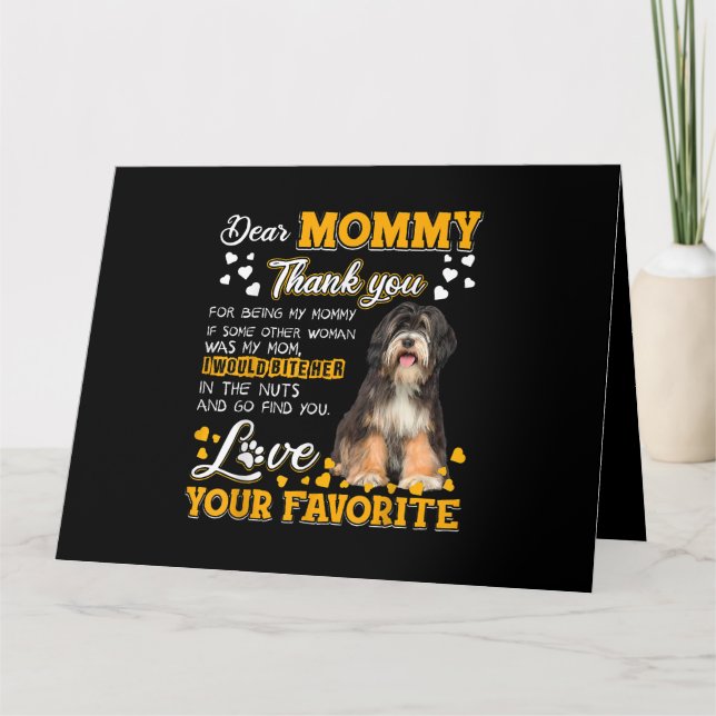Tibetan Terrier Dear Mummy Thank You For Being My  Card (Front)