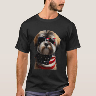 Tibetan Terrier Dog 4th Of July American Independe T-Shirt