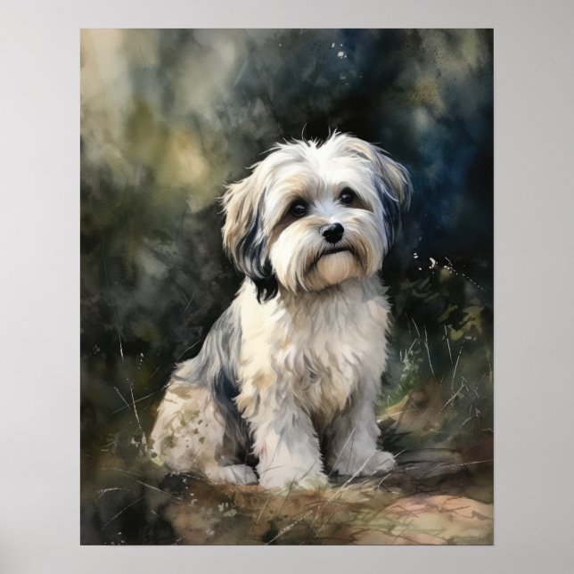 Tibetan Terrier Dog Art Print Poster (Front)