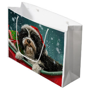 Tibetan Terrier Dog Christmas Festive Large Gift Bag
