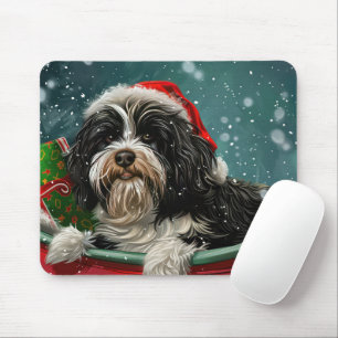 Tibetan Terrier Dog Christmas Festive Mouse Mat