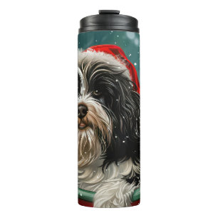 Tibetan Terrier Dog Christmas Festive Thermal Tumbler