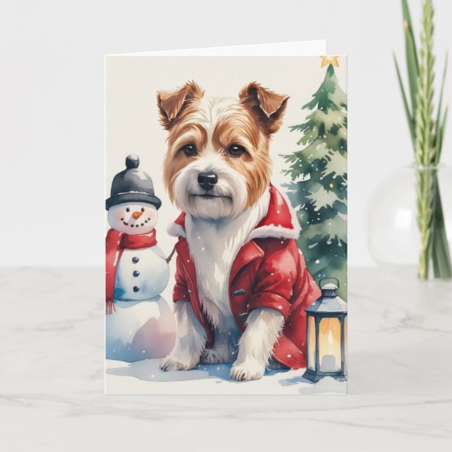 Tibetan Terrier Dog Christmas Greeting Card (Front)