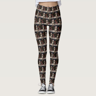 Tibetan Terrier Dog in Snow Christmas  Leggings
