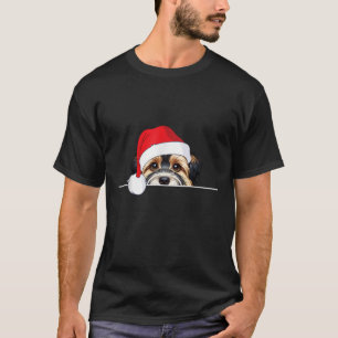 Tibetan Terrier Dog Lover Funny Santa Hat Christma T-Shirt