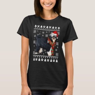 Tibetan Terrier Dog Santa Hat Xmas Ugly Christmas T-Shirt